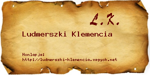Ludmerszki Klemencia névjegykártya
